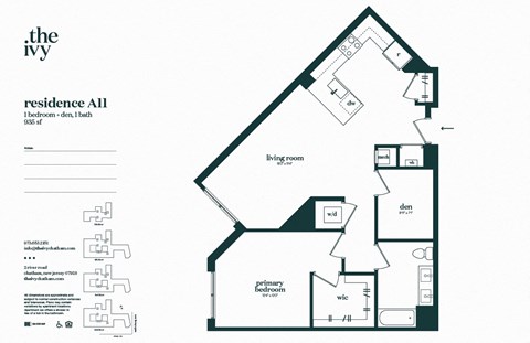 A11-AP-A Floor Plan at The Ivy, Chatham New Jersey